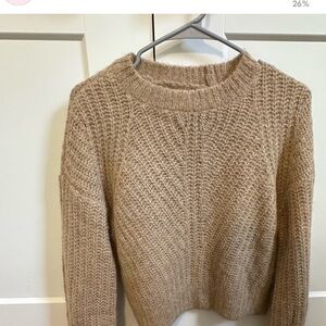 Cozy Beige Knit Turtleneck Sweater